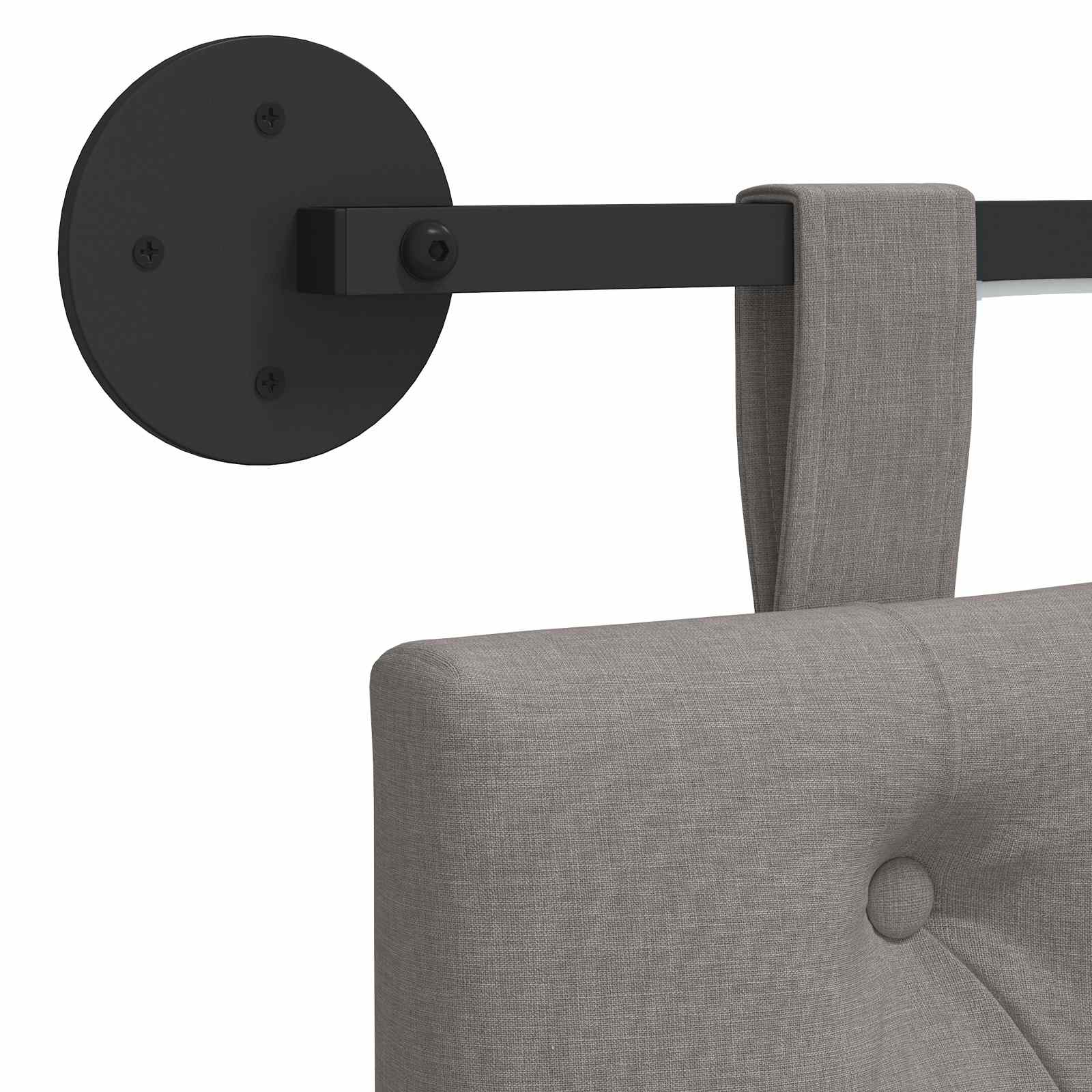 Hangend hoofdbord Met LED-verlichting Taupe Stof