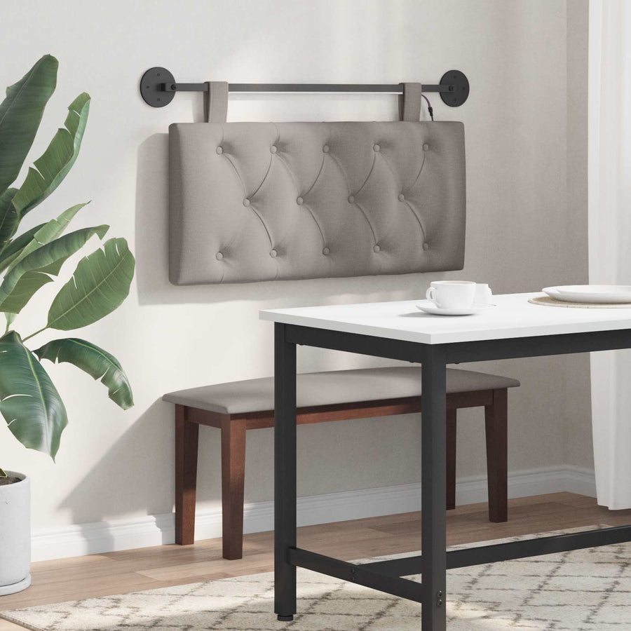 Hangend hoofdbord Met LED-verlichting Taupe Stof