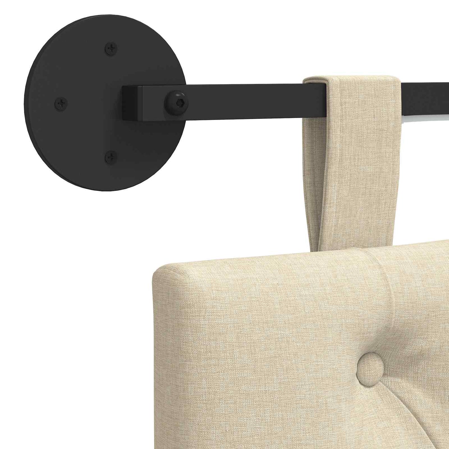 Hangend hoofdbord Met LED-verlichting Crèmekleurig Stof