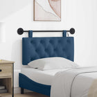Hoofdbord 90x55 cm blauw stof met LED