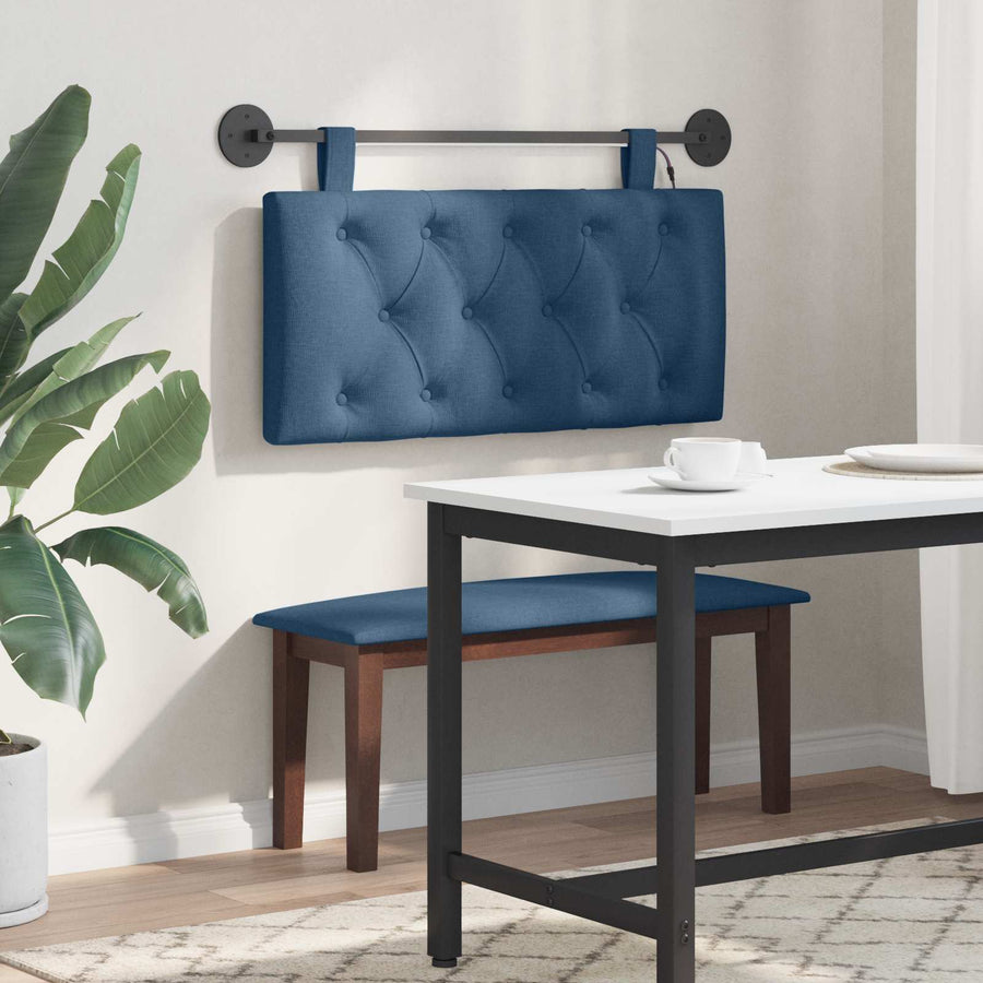 Hangend hoofdbord Met LED-verlichting Blauw Stof