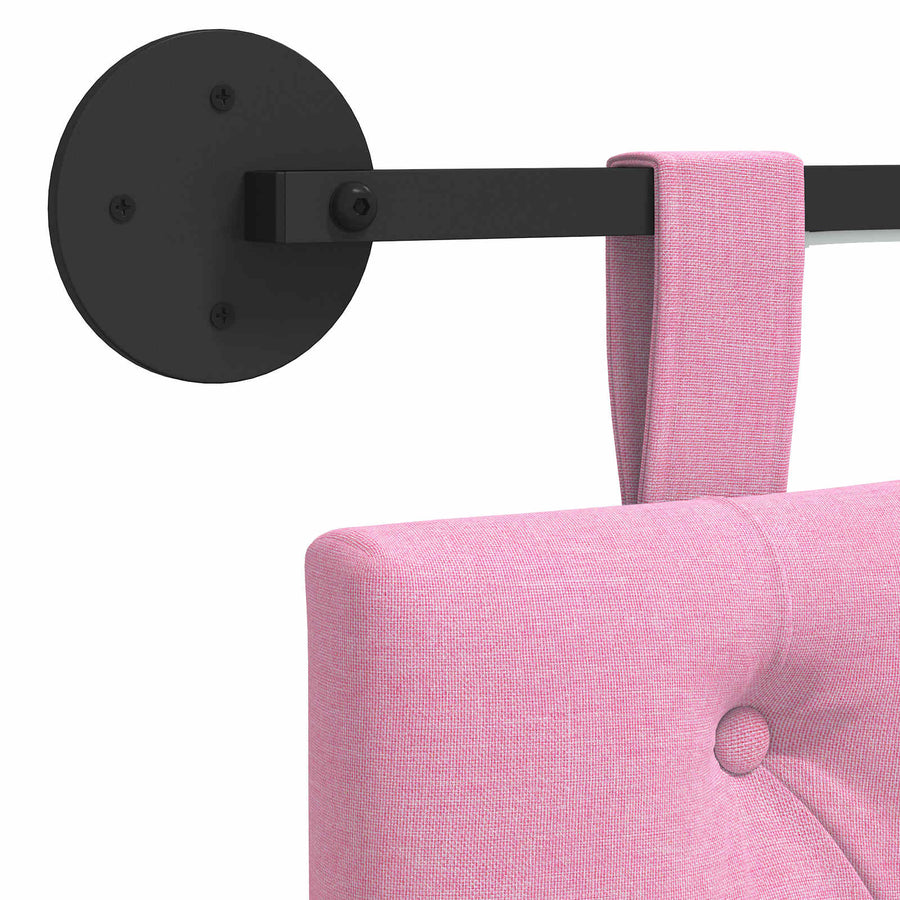 Hangend hoofdbord Met LED-verlichting Roze Stof