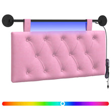 Hangend hoofdbord Met LED-verlichting Roze Stof
