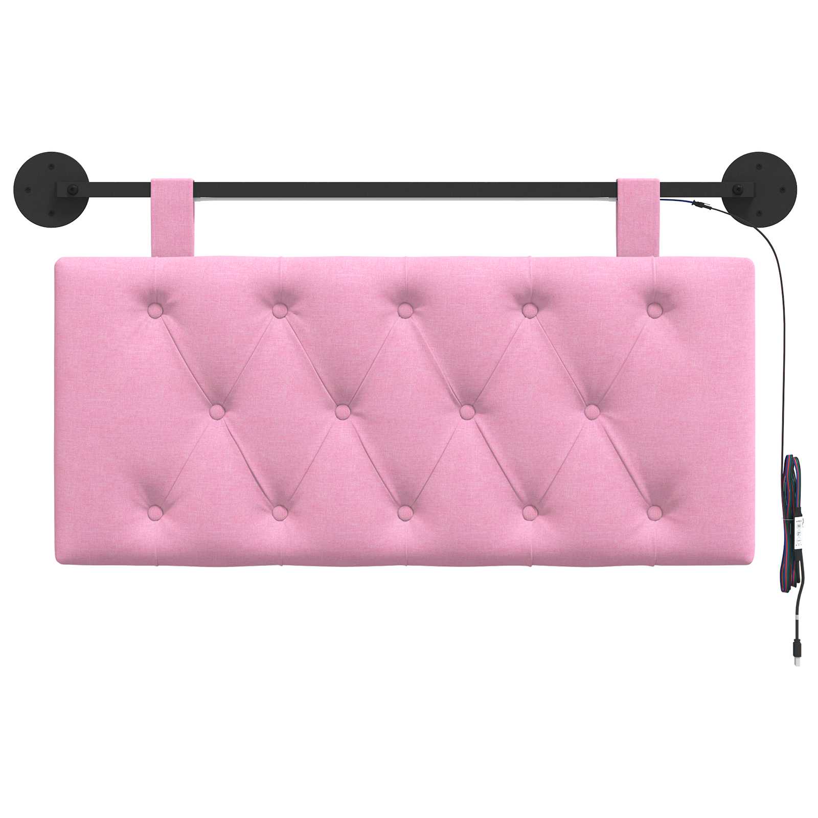 Hangend hoofdbord Met LED-verlichting Roze Stof