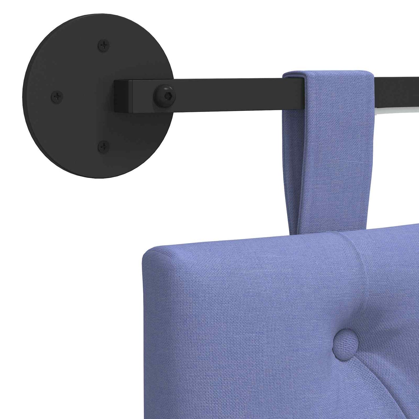 Hangend hoofdbord Met LED-verlichting Jeans Blauw Stof
