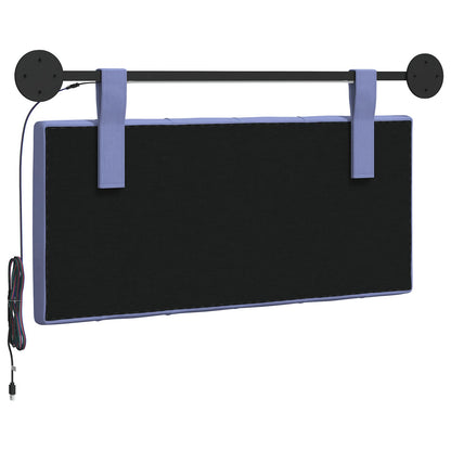 Hangend hoofdbord Met LED-verlichting Jeans Blauw Stof