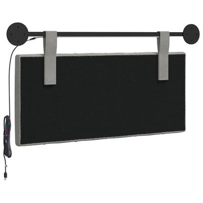 Hangend hoofdbord Met LED-verlichting Lichtgrijs Fluweel