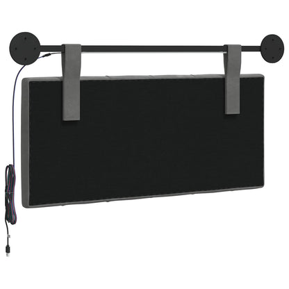 Hangend hoofdbord Met LED-verlichting Donkergrijs Fluweel