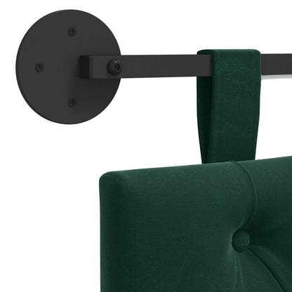 Hangend hoofdbord Met LED-verlichting Donkergroen Fluweel