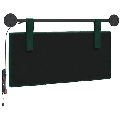 Hangend hoofdbord Met LED-verlichting Donkergroen Fluweel