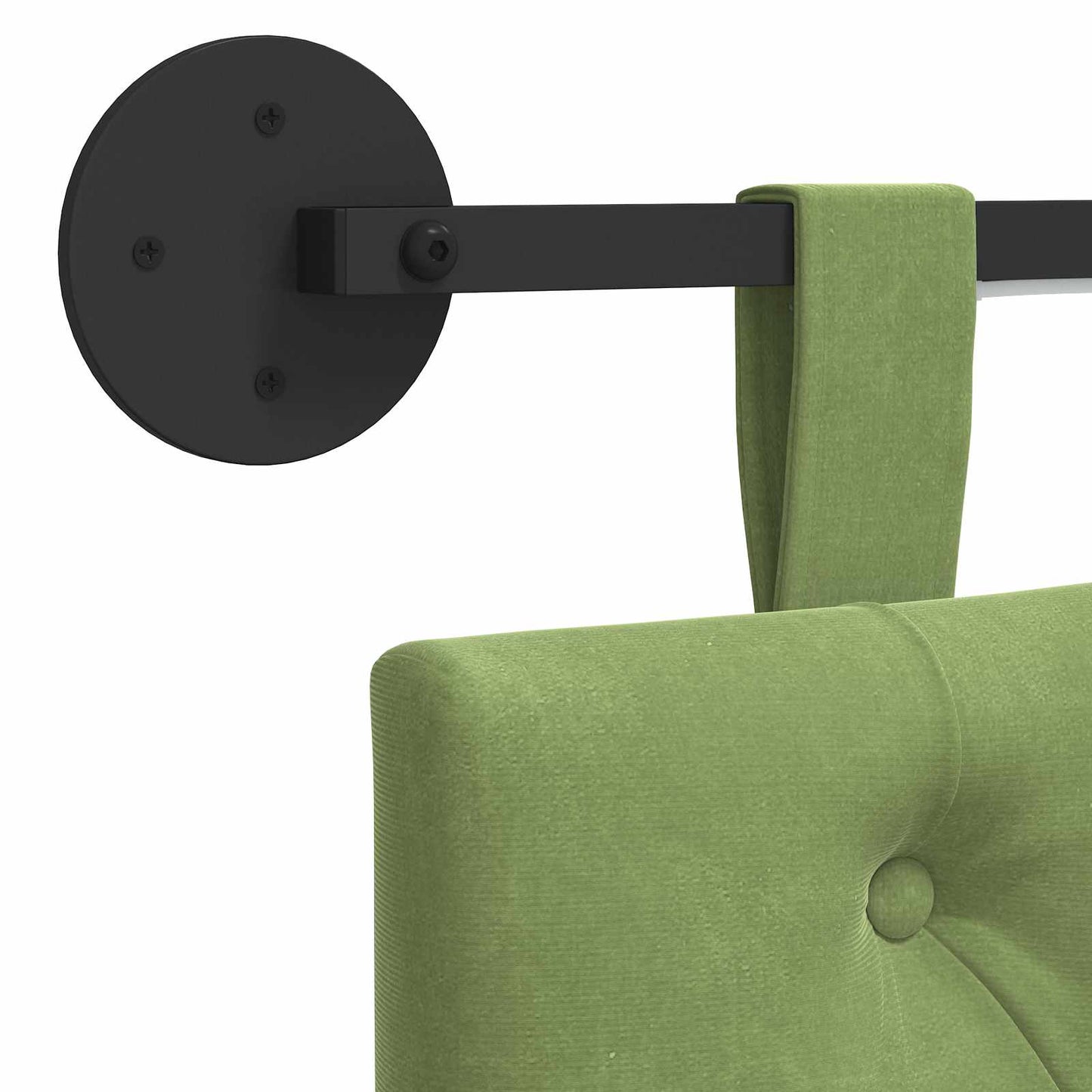 Hangend hoofdbord Met LED-verlichting Lichtgroen Fluweel