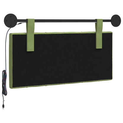 Hangend hoofdbord Met LED-verlichting Lichtgroen Fluweel