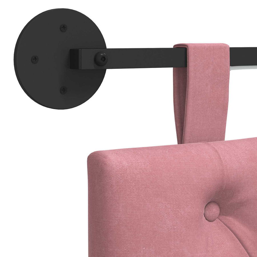Hangend hoofdbord Met LED-verlichting Roze Fluweel