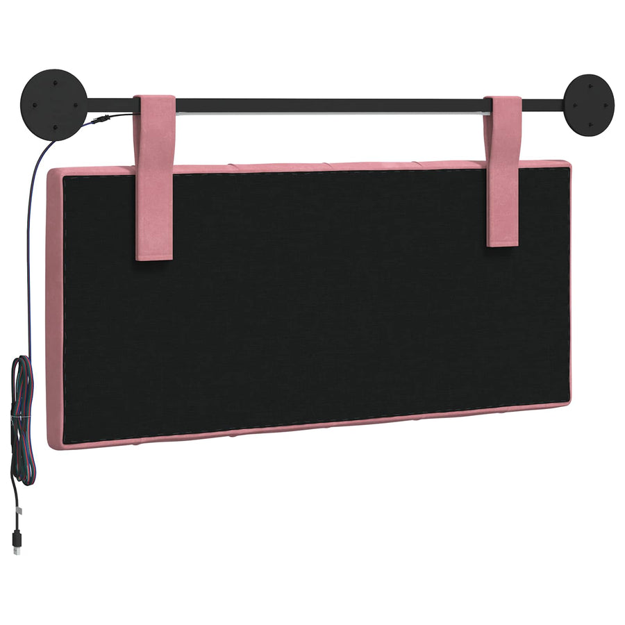 Hangend hoofdbord Met LED-verlichting Roze Fluweel