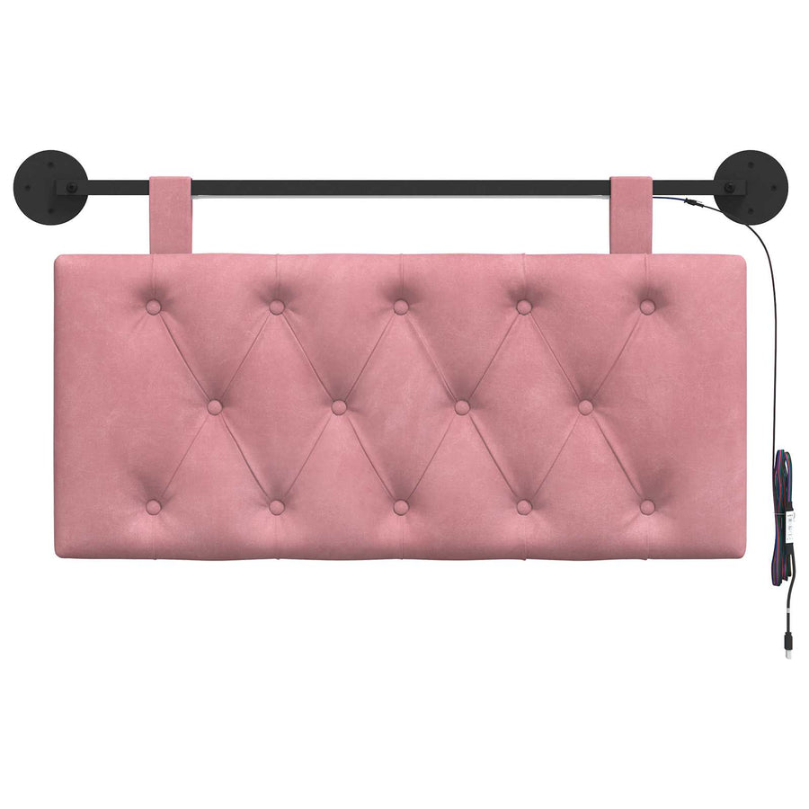 Hangend hoofdbord Met LED-verlichting Roze Fluweel