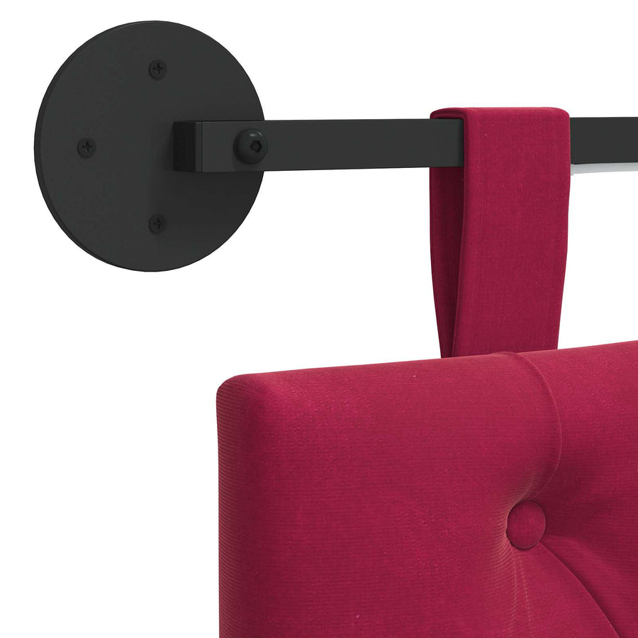 Hangend hoofdbord Met LED-verlichting Wijnrood Fluweel