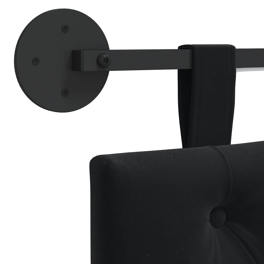 Hangend hoofdbord Met LED-verlichting Zwart Fluweel