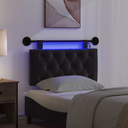 Hangend hoofdbord Met LED-verlichting Zwart Fluweel