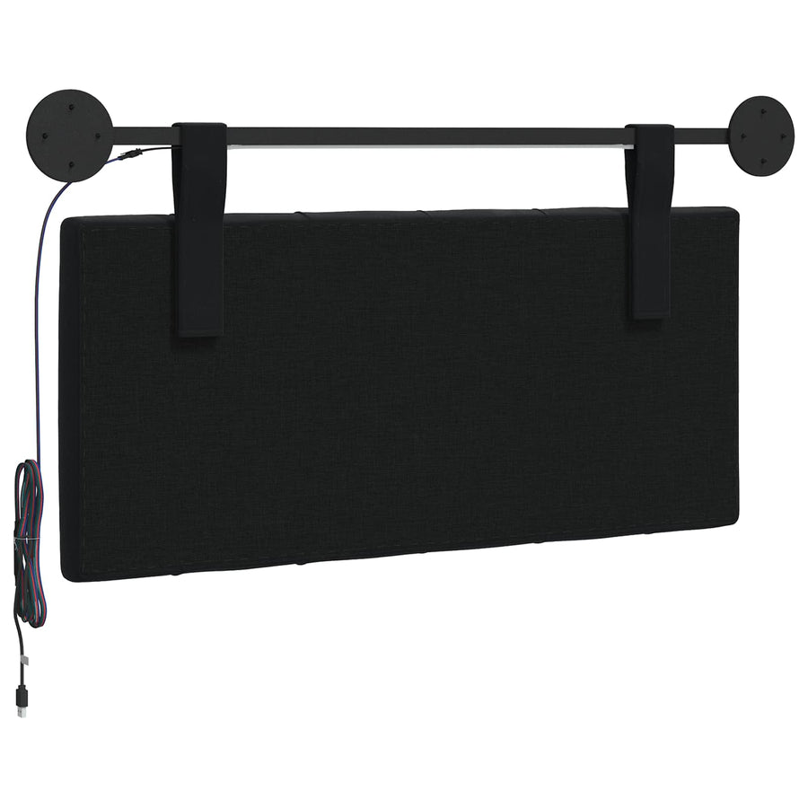 Hangend hoofdbord Met LED-verlichting Zwart Fluweel