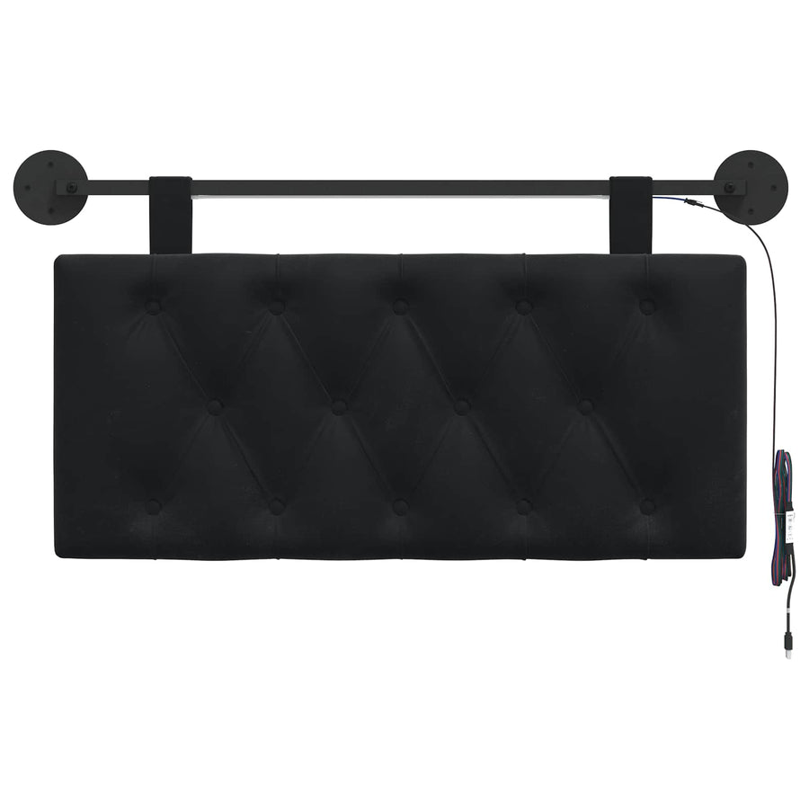Hangend hoofdbord Met LED-verlichting Zwart Fluweel