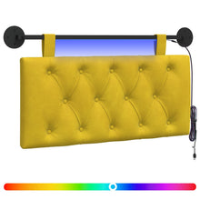 Hangend hoofdbord Met LED-verlichting Geel Fluweel