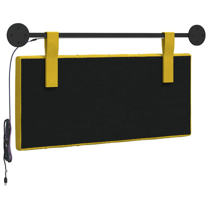 Hangend hoofdbord Met LED-verlichting Geel Fluweel