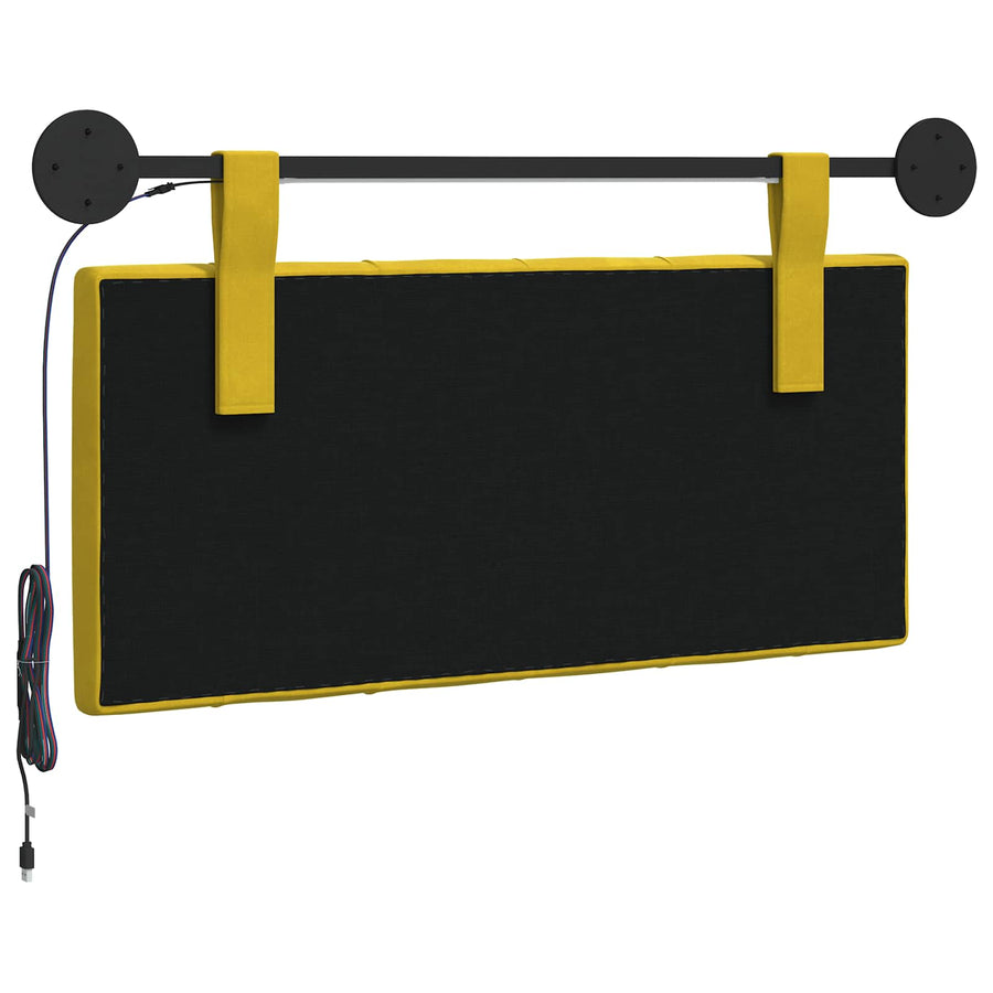 Hangend hoofdbord Met LED-verlichting Geel Fluweel