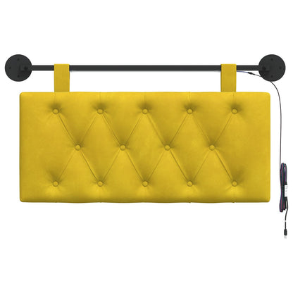 Hangend hoofdbord Met LED-verlichting Geel Fluweel