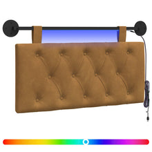 Hangend hoofdbord Met LED-verlichting Bruin Fluweel