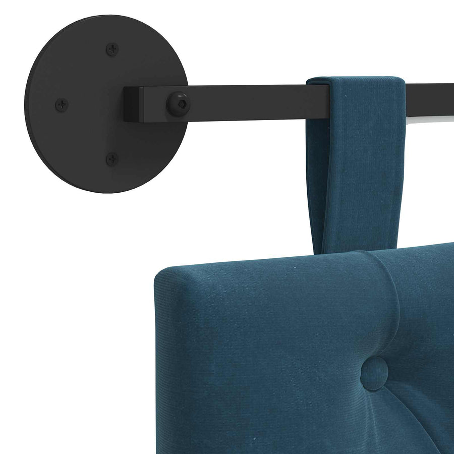 Hangend hoofdbord Met LED-verlichting Blauw Fluweel