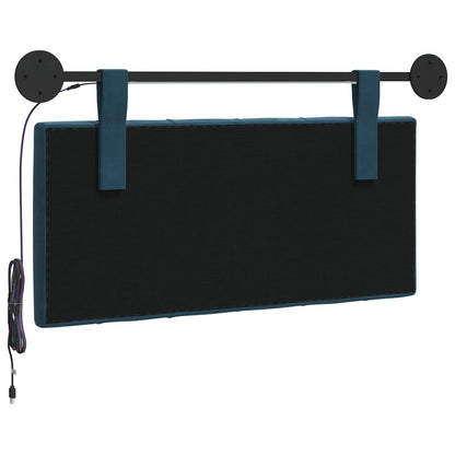 Hangend hoofdbord Met LED-verlichting Blauw Fluweel