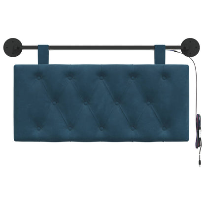 Hangend hoofdbord Met LED-verlichting Blauw Fluweel