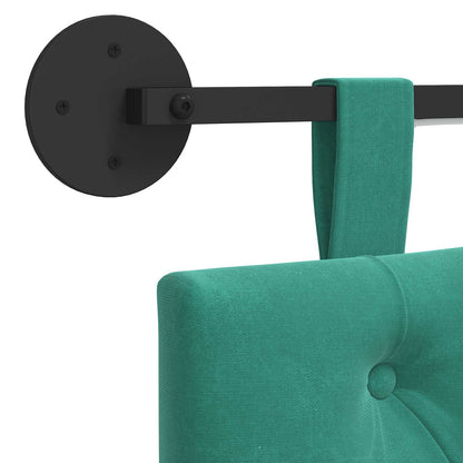 Hangend hoofdbord Met LED-verlichting Turquoise Fluweel