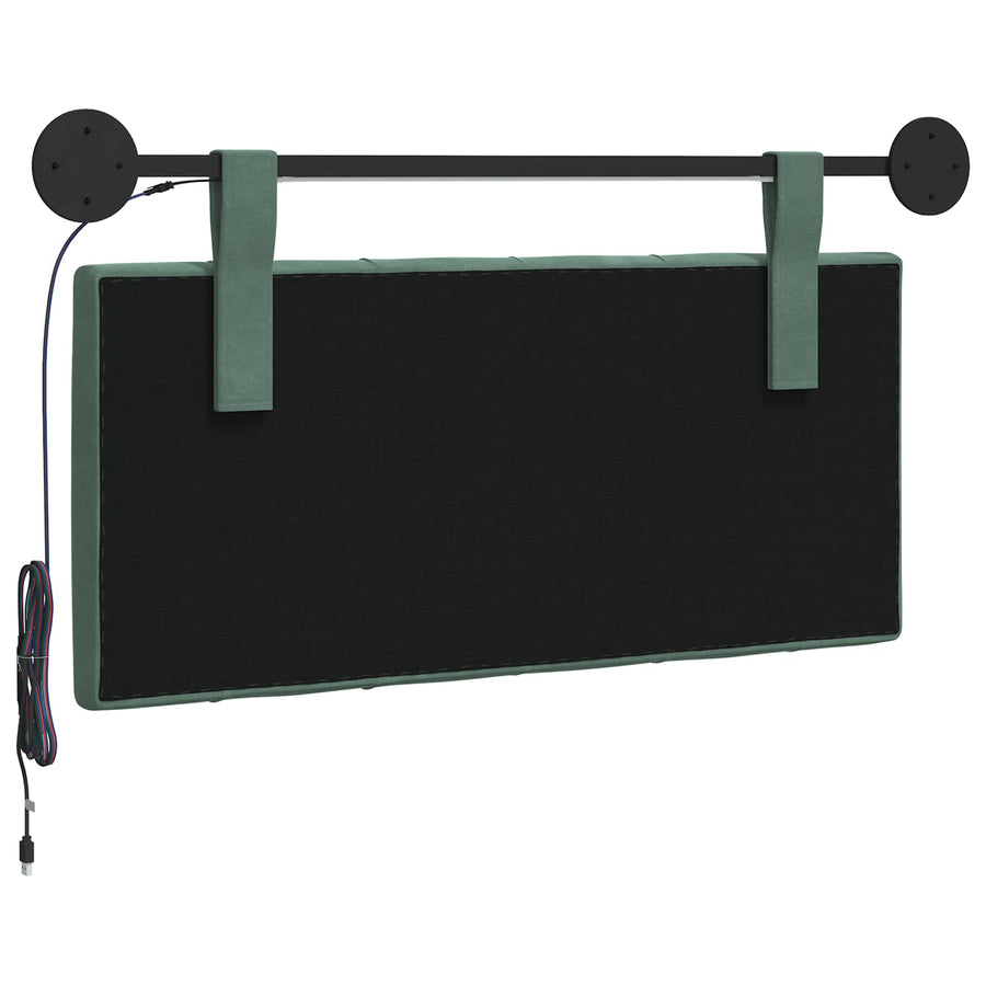 Hangend hoofdbord Met LED-verlichting Zeegroen Fluweel