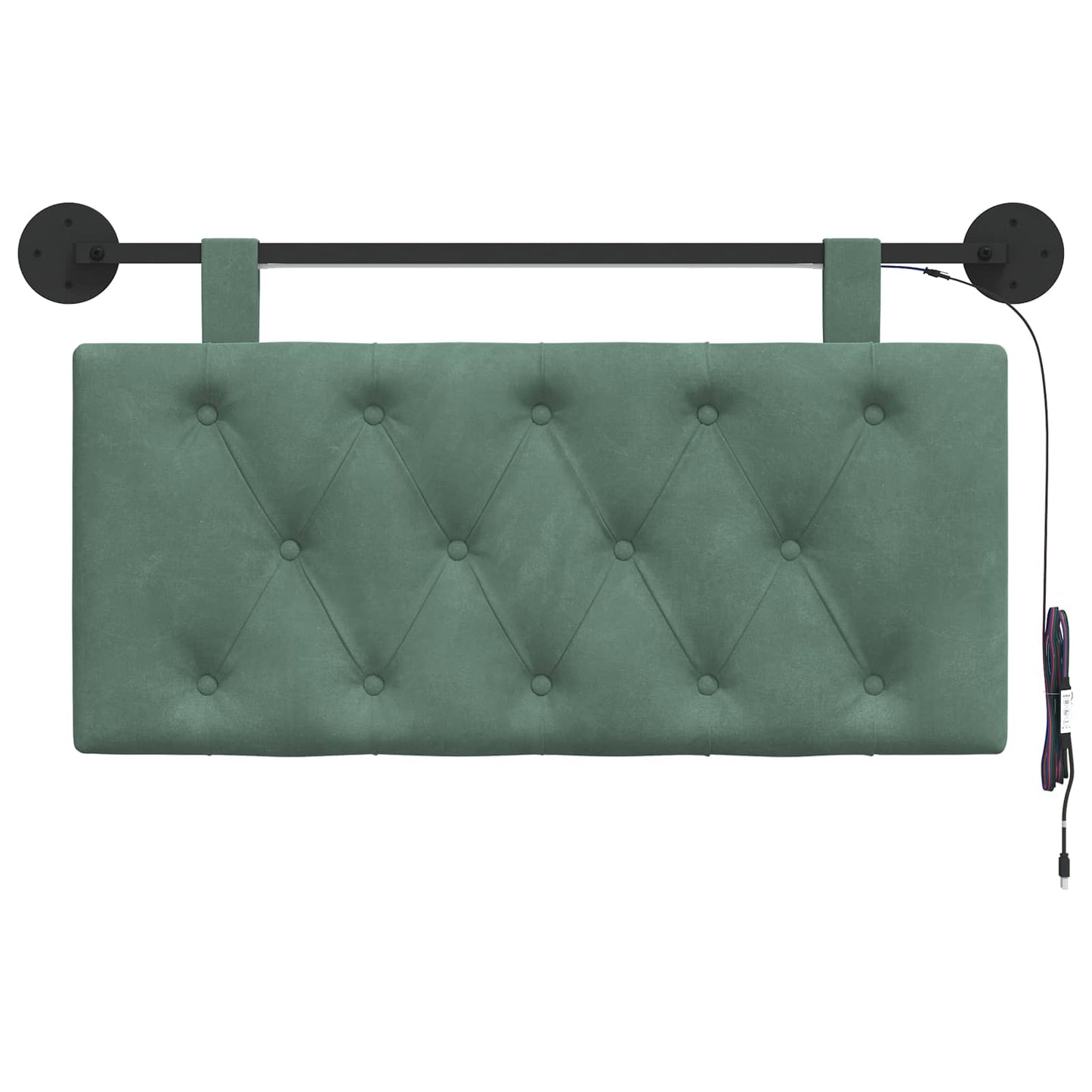 Hangend hoofdbord Met LED-verlichting Zeegroen Fluweel