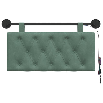 Hangend hoofdbord Met LED-verlichting Zeegroen Fluweel