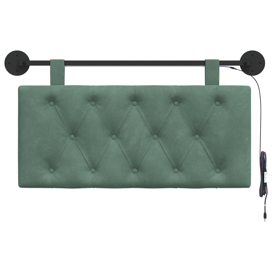 Hangend hoofdbord Met LED-verlichting Zeegroen Fluweel