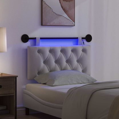 Hangend hoofdbord Met LED-verlichting Wolkengrijs Stof