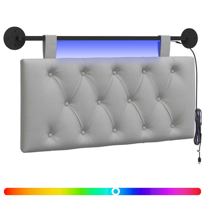 Hangend hoofdbord Met LED-verlichting Wolkengrijs Stof
