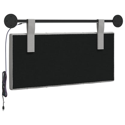 Hangend hoofdbord Met LED-verlichting Wolkengrijs Stof