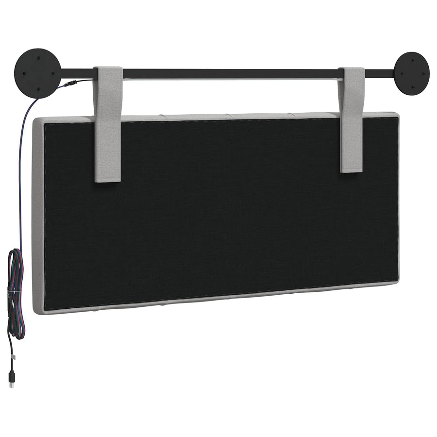 Hangend hoofdbord Met LED-verlichting Wolkengrijs Stof