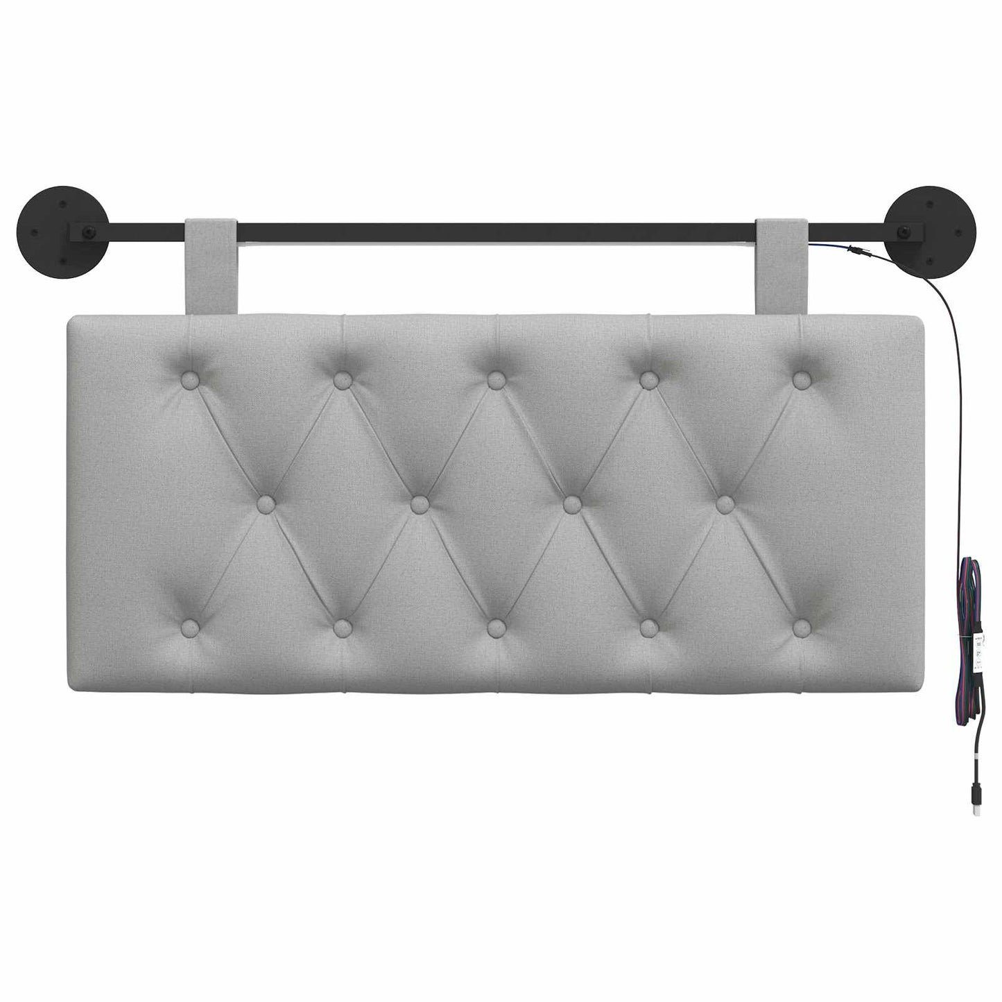 Hangend hoofdbord Met LED-verlichting Wolkengrijs Stof