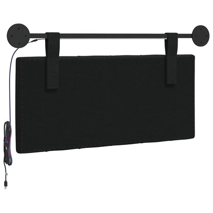 Hangend hoofdbord Met LED-verlichting Zwart Stof