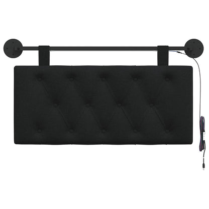 Hangend hoofdbord Met LED-verlichting Zwart Stof
