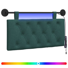 Hangend hoofdbord Met LED-verlichting Donkergroen Stof