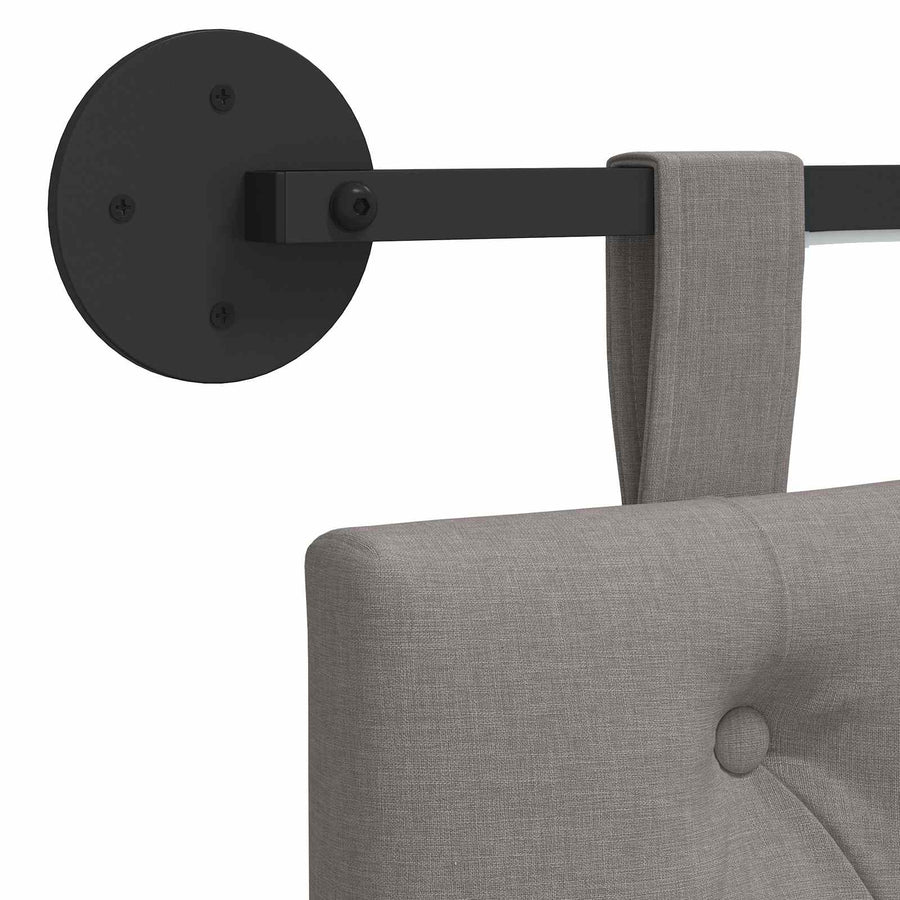 Hangend hoofdbord Met LED-verlichting Taupe Stof