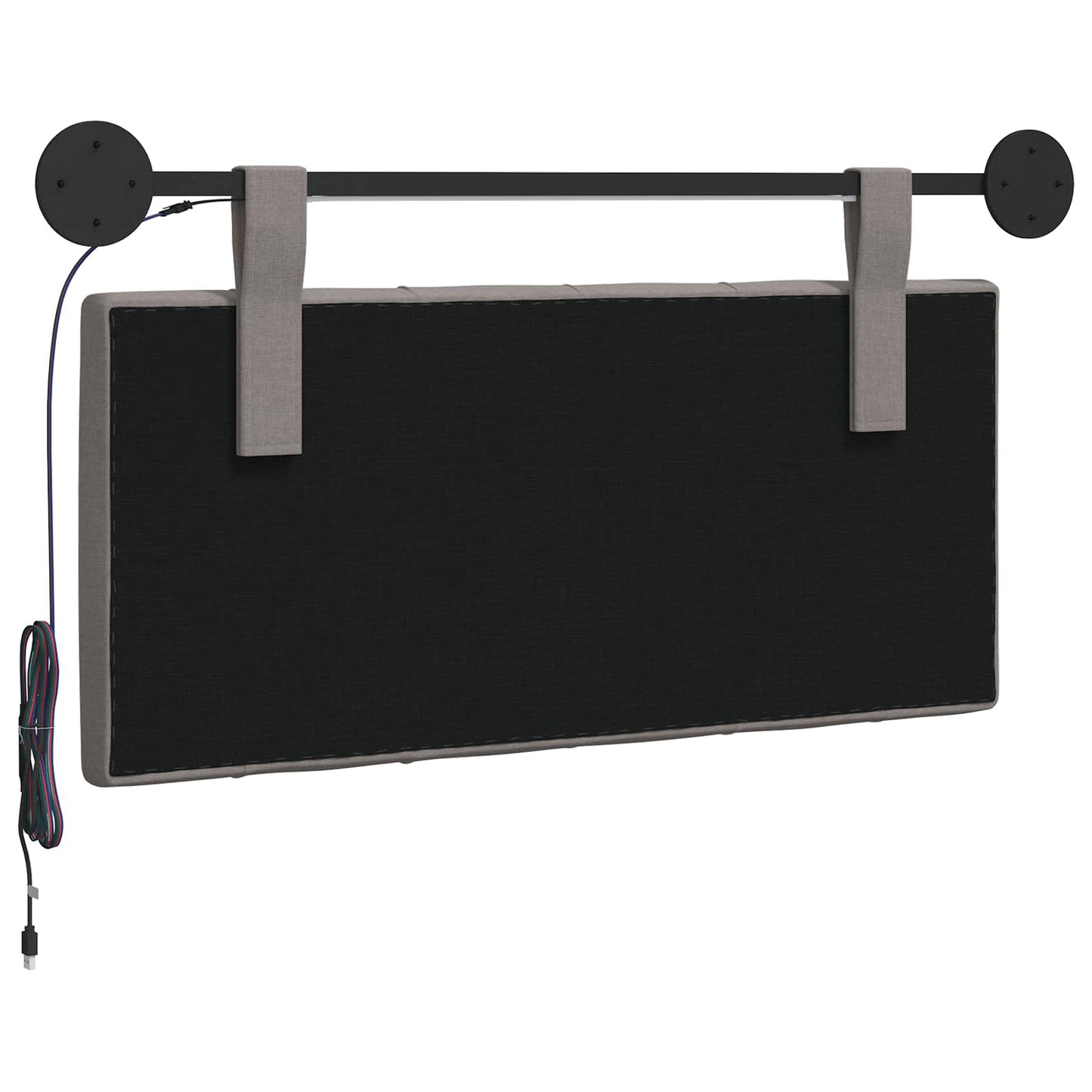 Hangend hoofdbord Met LED-verlichting Taupe Stof