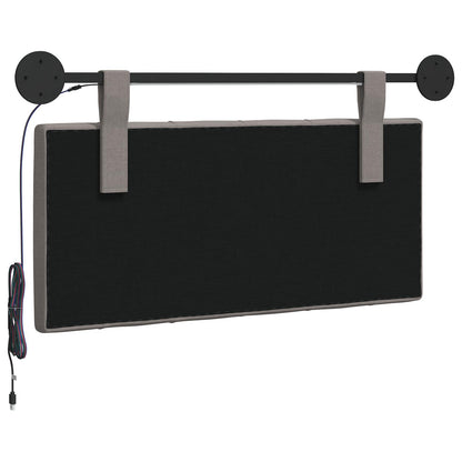 Hangend hoofdbord Met LED-verlichting Taupe Stof