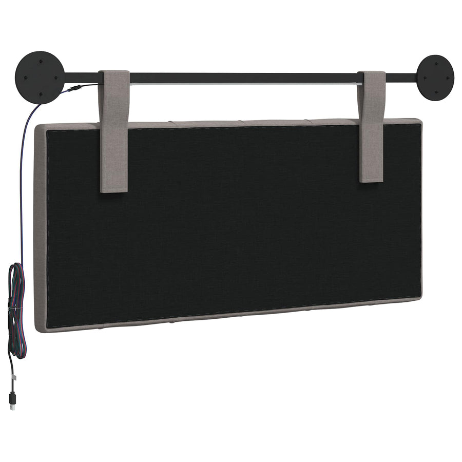 Hangend hoofdbord Met LED-verlichting Taupe Stof