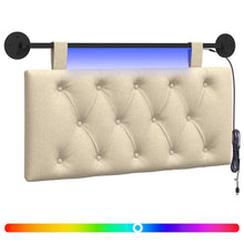 Hangend hoofdbord Met LED-verlichting Crèmekleurig Stof
